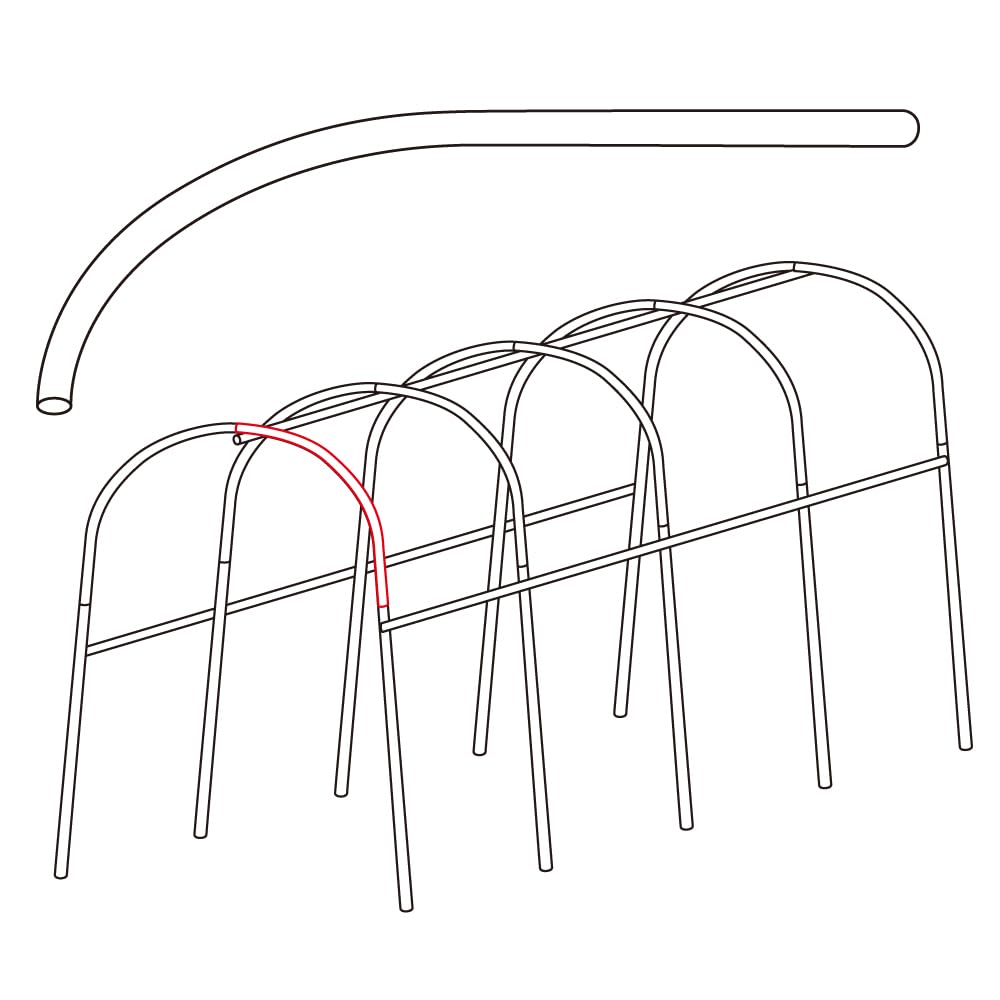 Amazon | 園芸支柱 パイプ支柱 幅広アーチパイプ (差込部なし) 5本